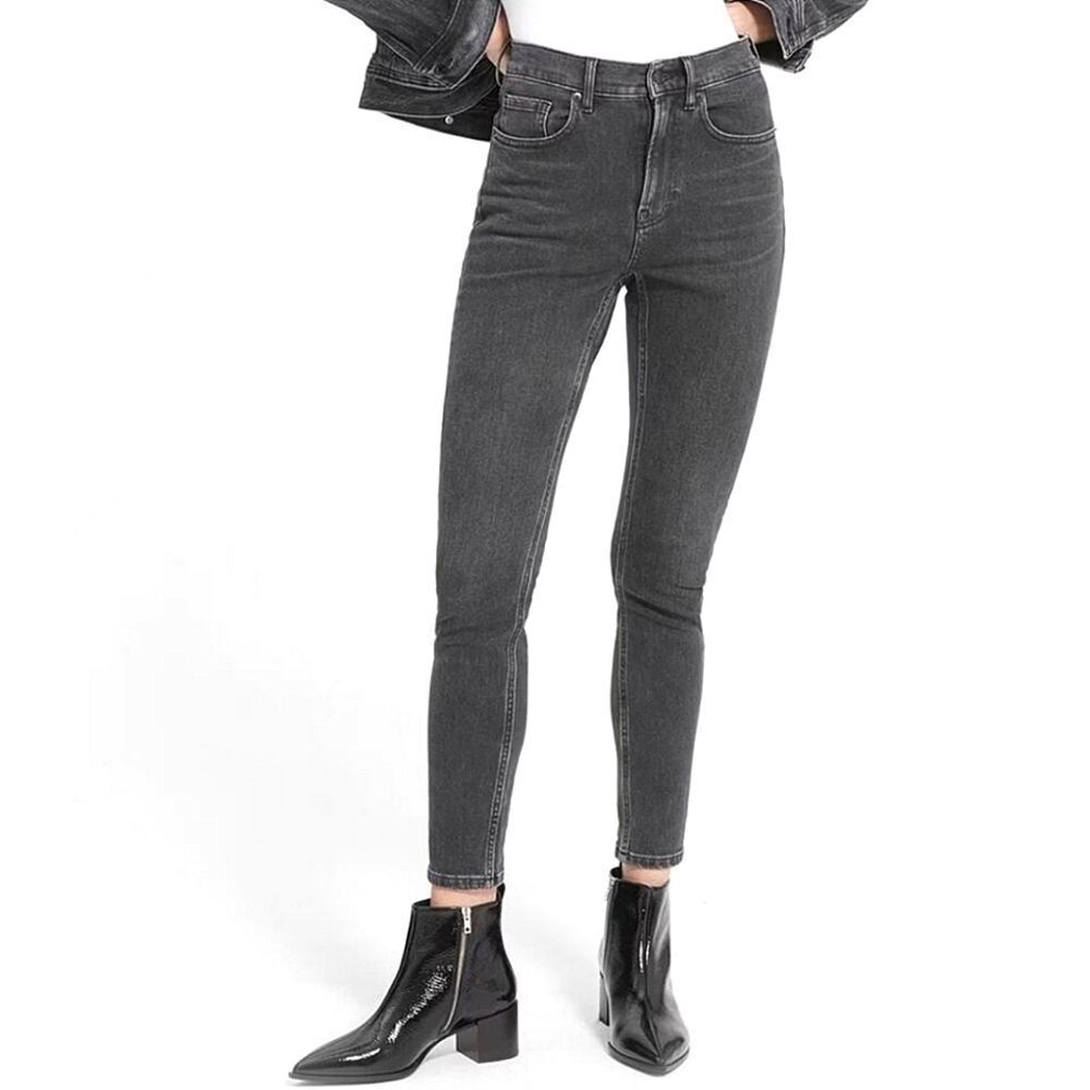 EVERLANE High-Rise Ankle Skinny Jeans Washed Black Sz 26